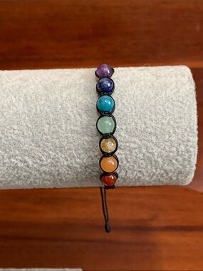 NWT Handmade chakra gemstone adjustable bracelet